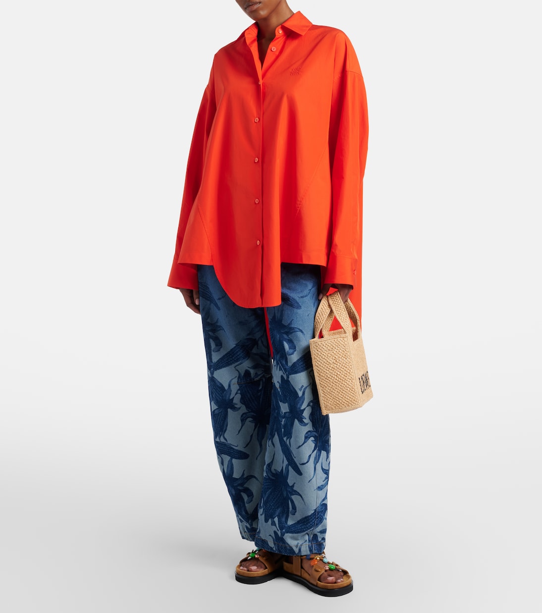 Loewe - Paula's Ibiza Small logo raffia top-handle bag