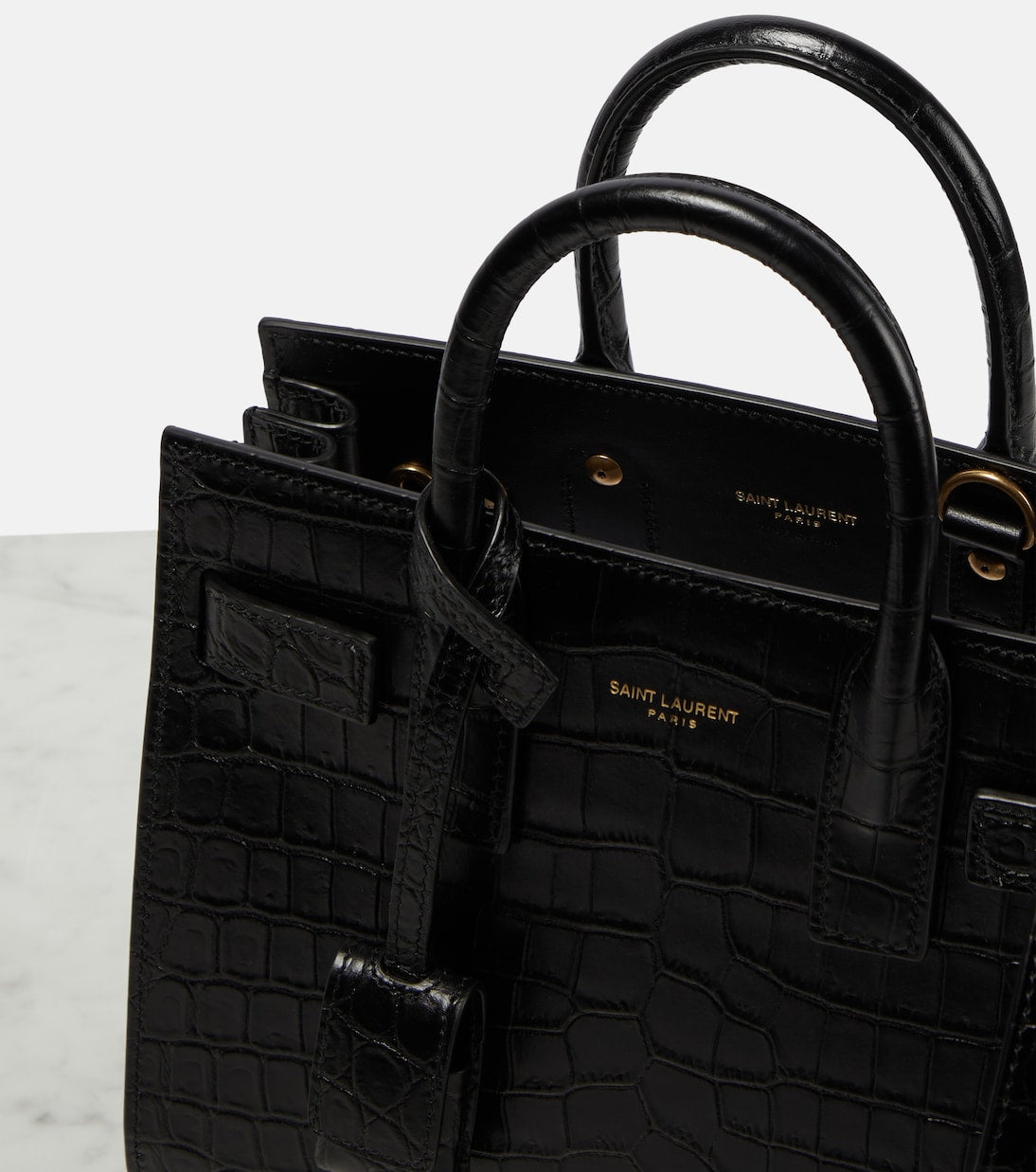 Saint Laurent - Sac De Jour Nano croc-effect leather tote bag