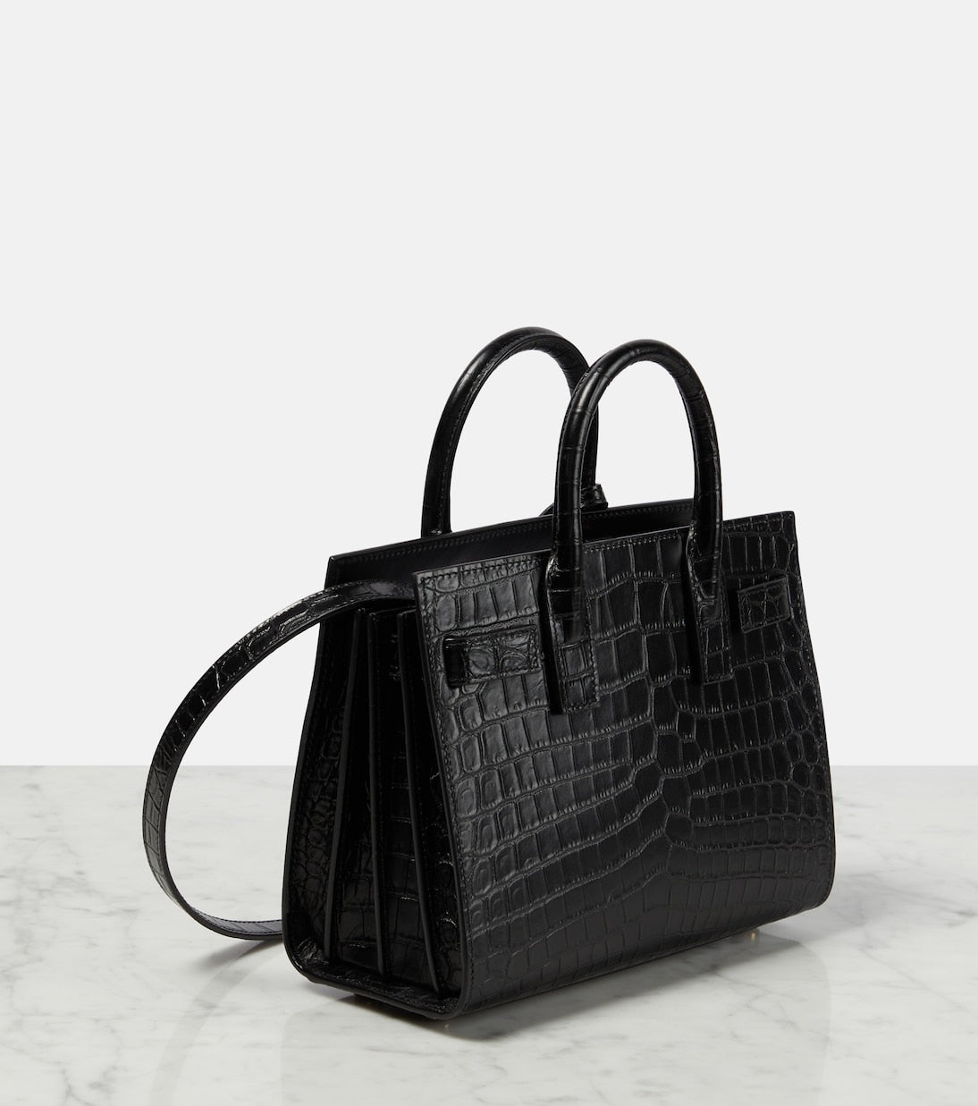 Saint Laurent - Sac De Jour Nano croc-effect leather tote bag