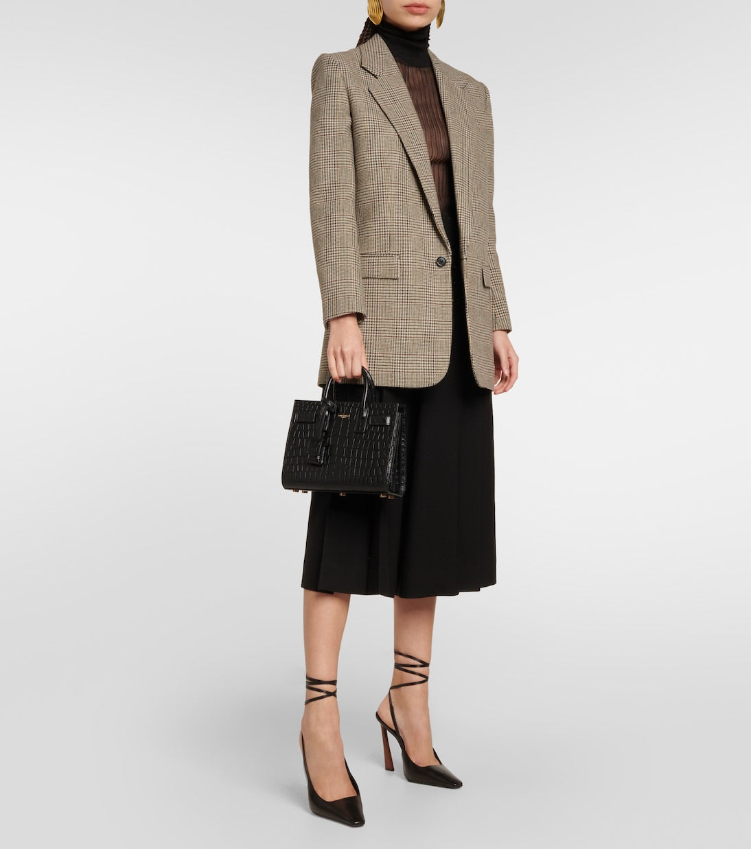 Saint Laurent - Sac De Jour Nano croc-effect leather tote bag