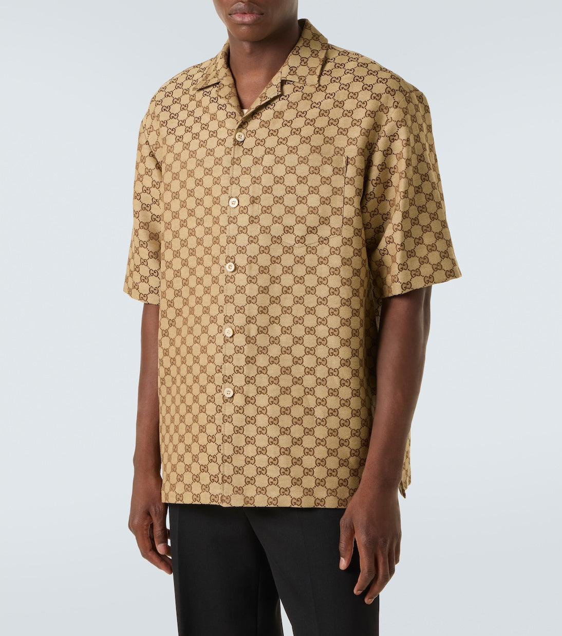 Gucci - GG jacquard linen-blend shirt