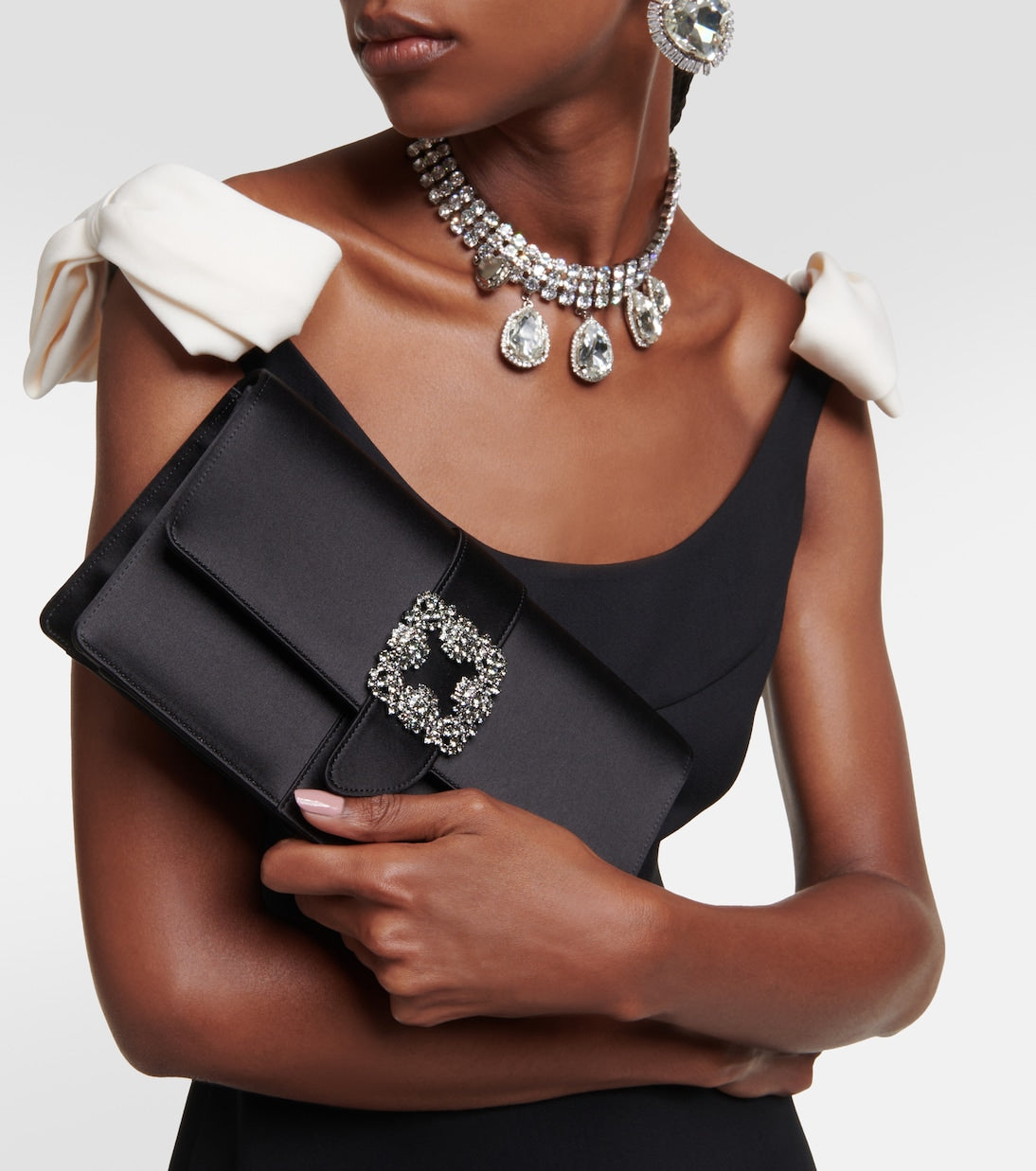 Manolo Blahnik - Capri embellished satin clutch