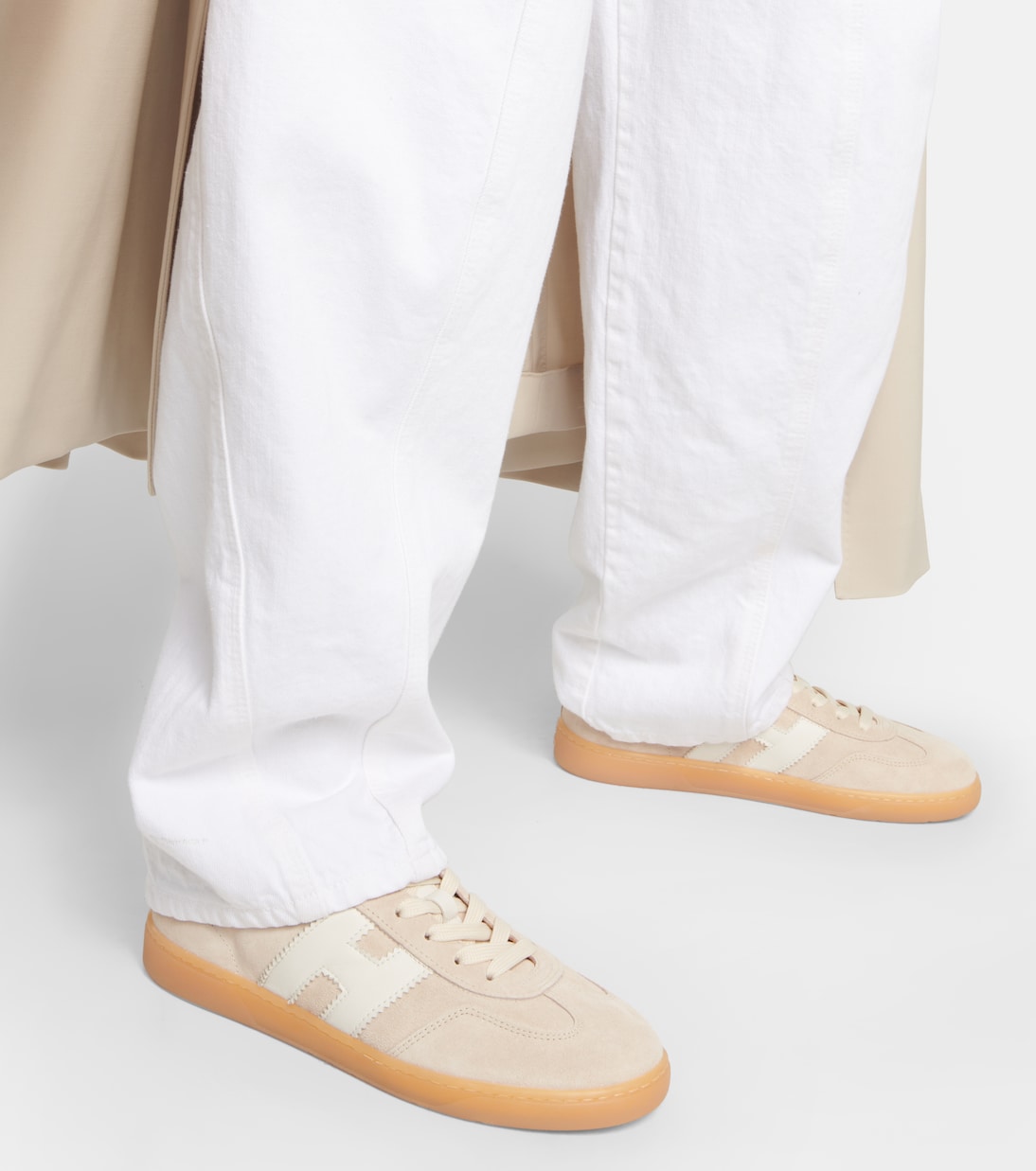 Hogan - H647 leather-trimmed suede sneakers