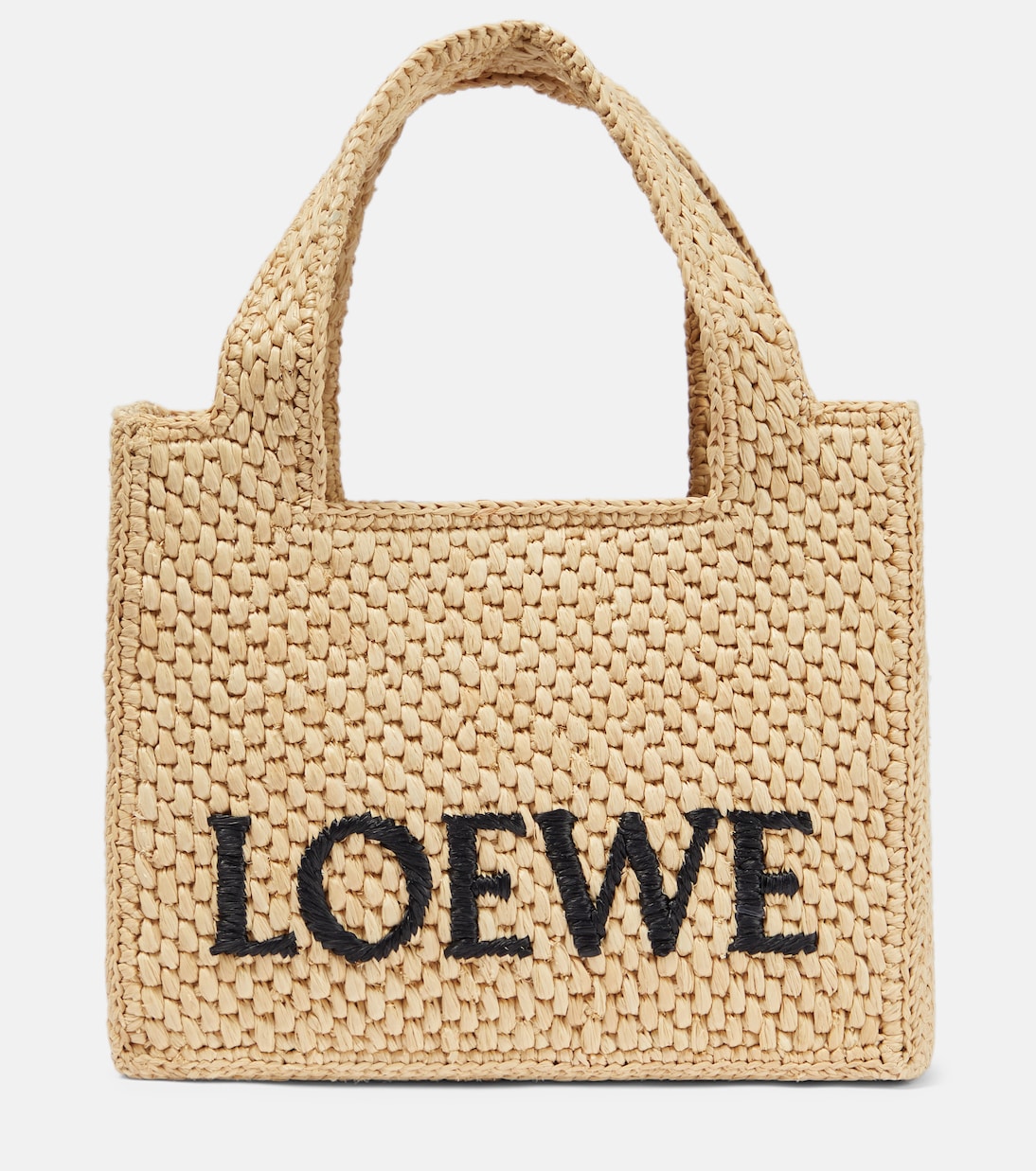 Loewe - Paula's Ibiza logo raffia top-handle bag