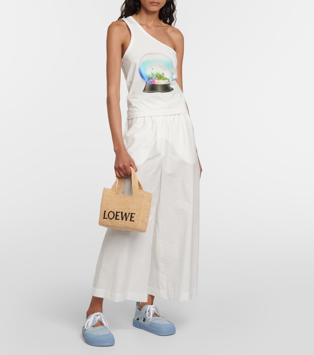 Loewe - Paula's Ibiza logo raffia top-handle bag