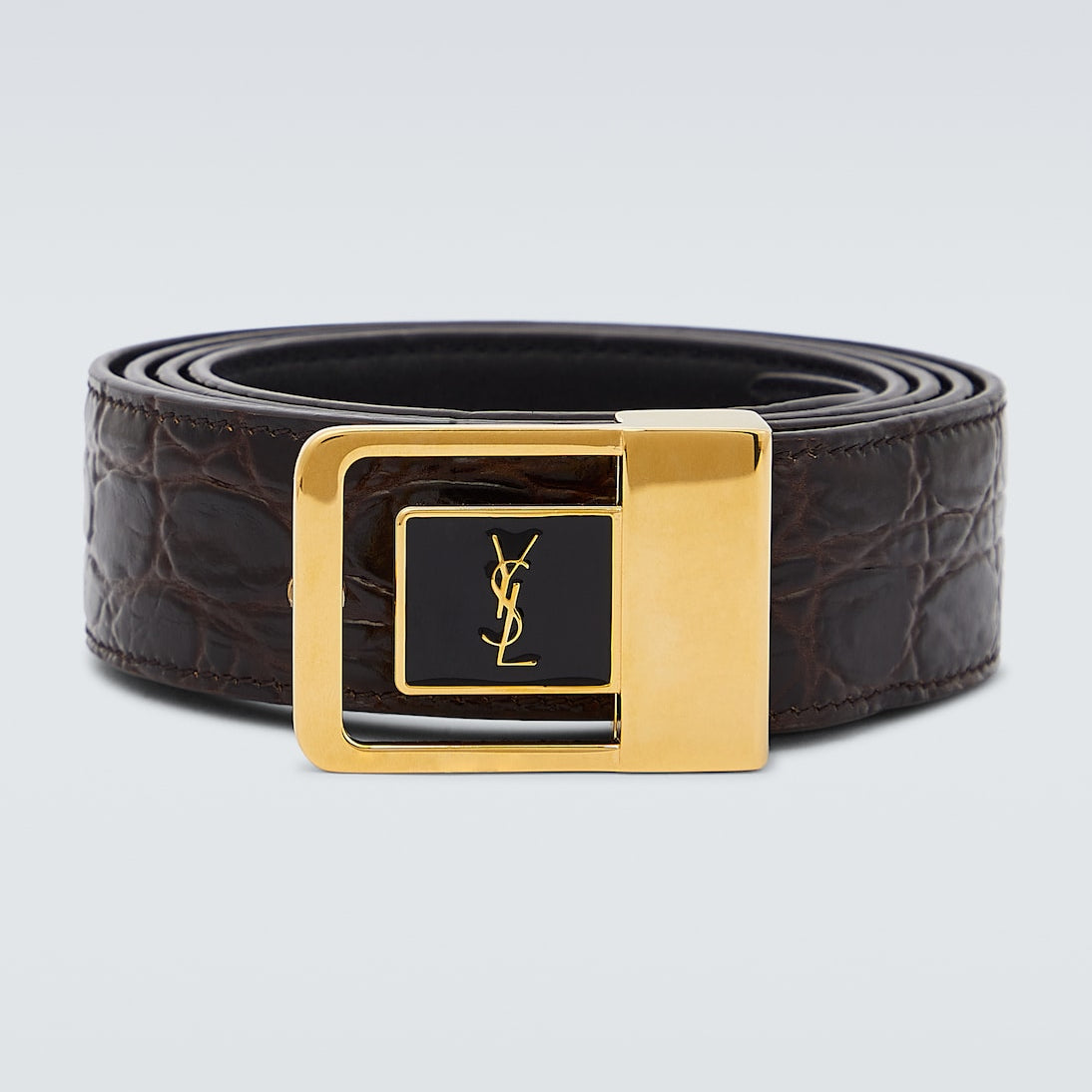Saint Laurent - La 66 croc-effect leather belt
