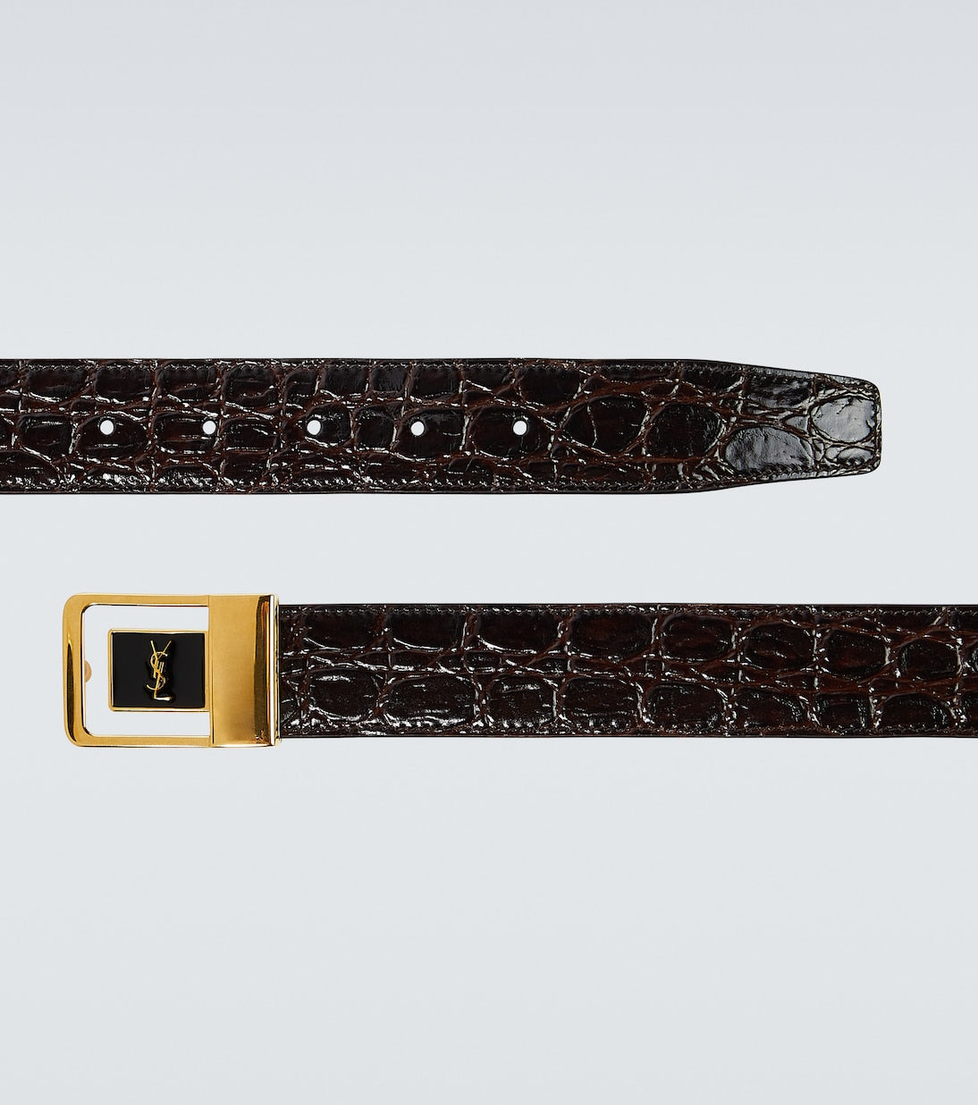 Saint Laurent - La 66 croc-effect leather belt