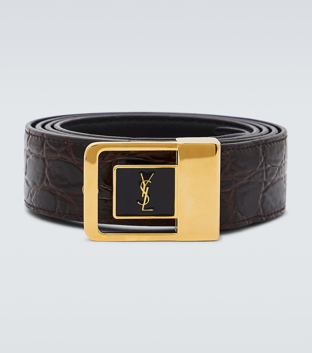 Saint Laurent - La 66 croc-effect leather belt