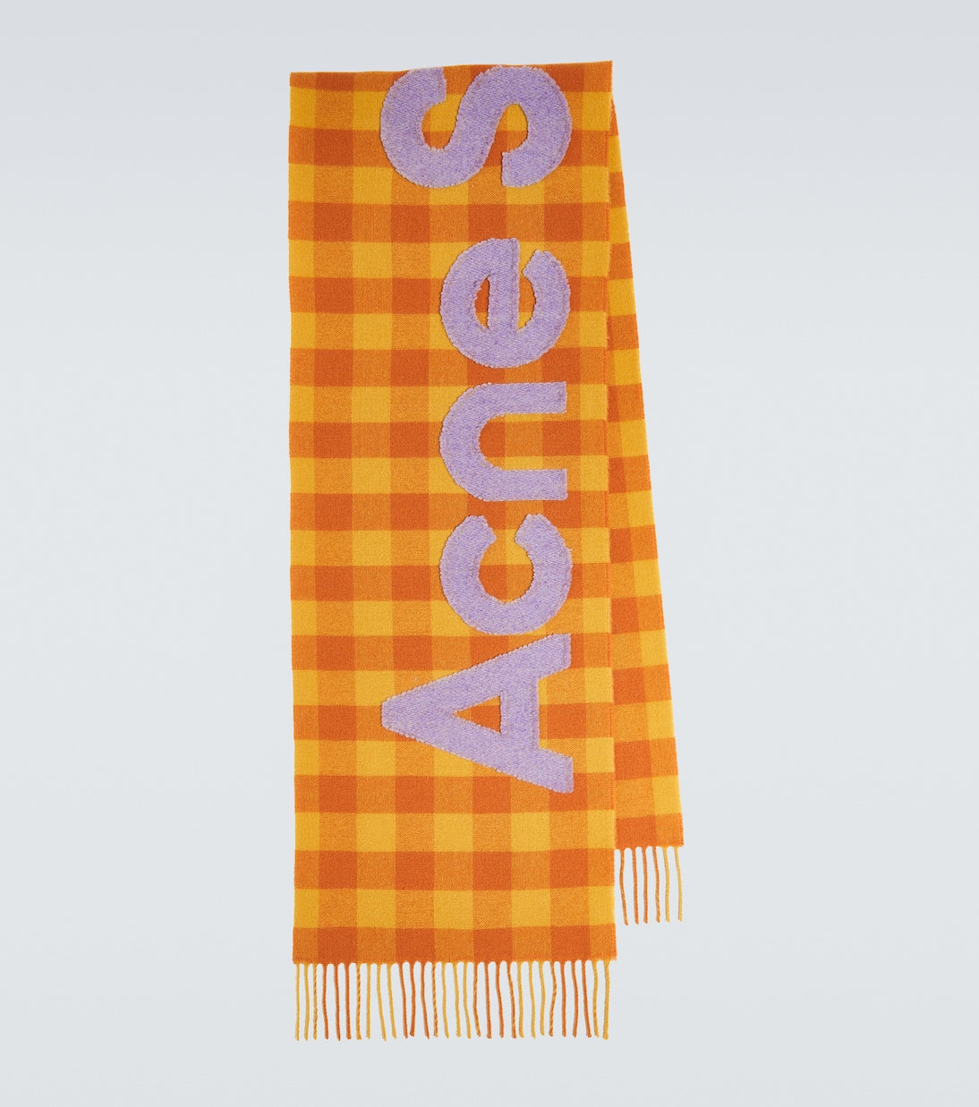 Acne Studios - Logo checked wool-blend scarf