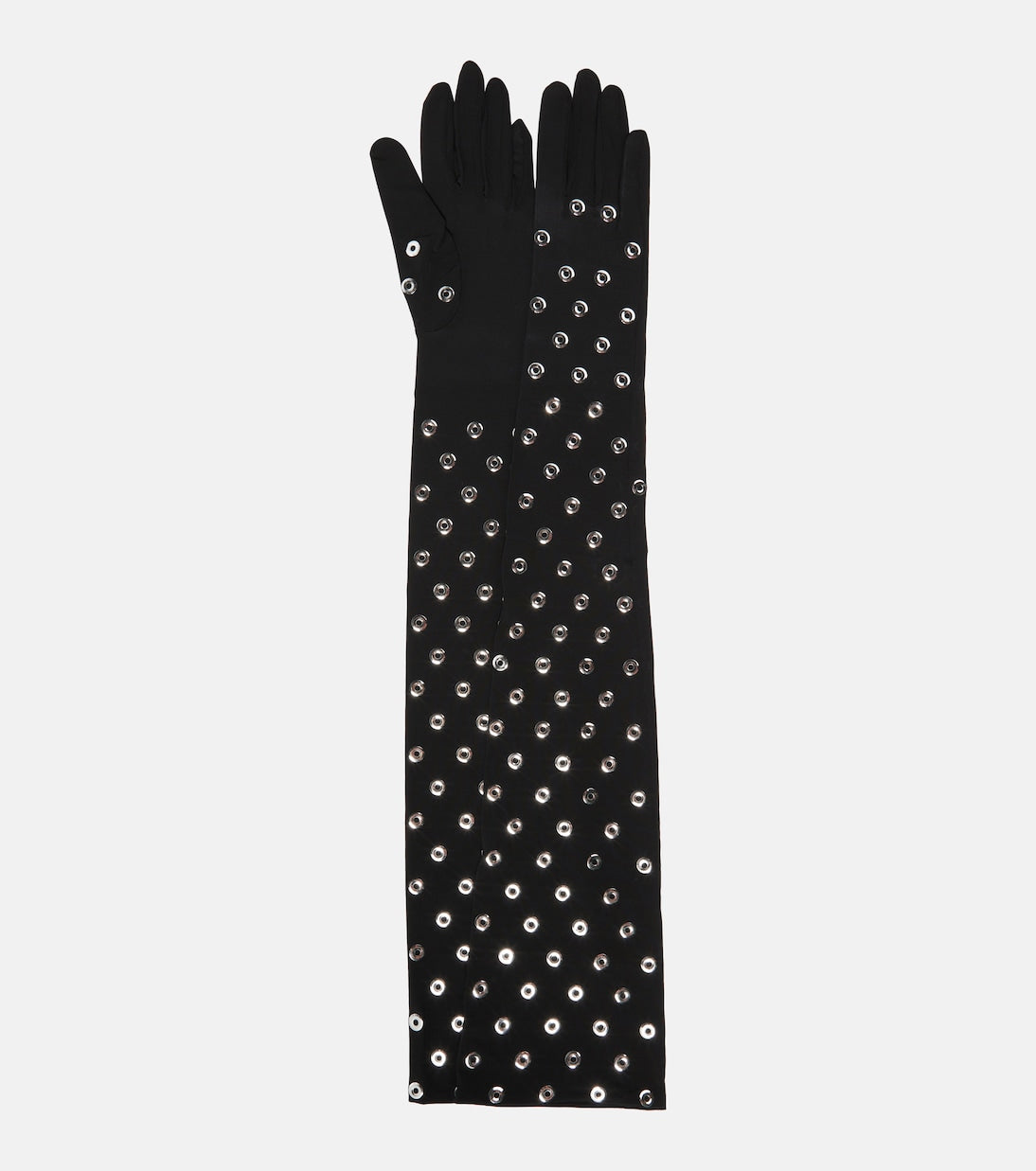 Alaïa - Eyelet embellished jersey gloves