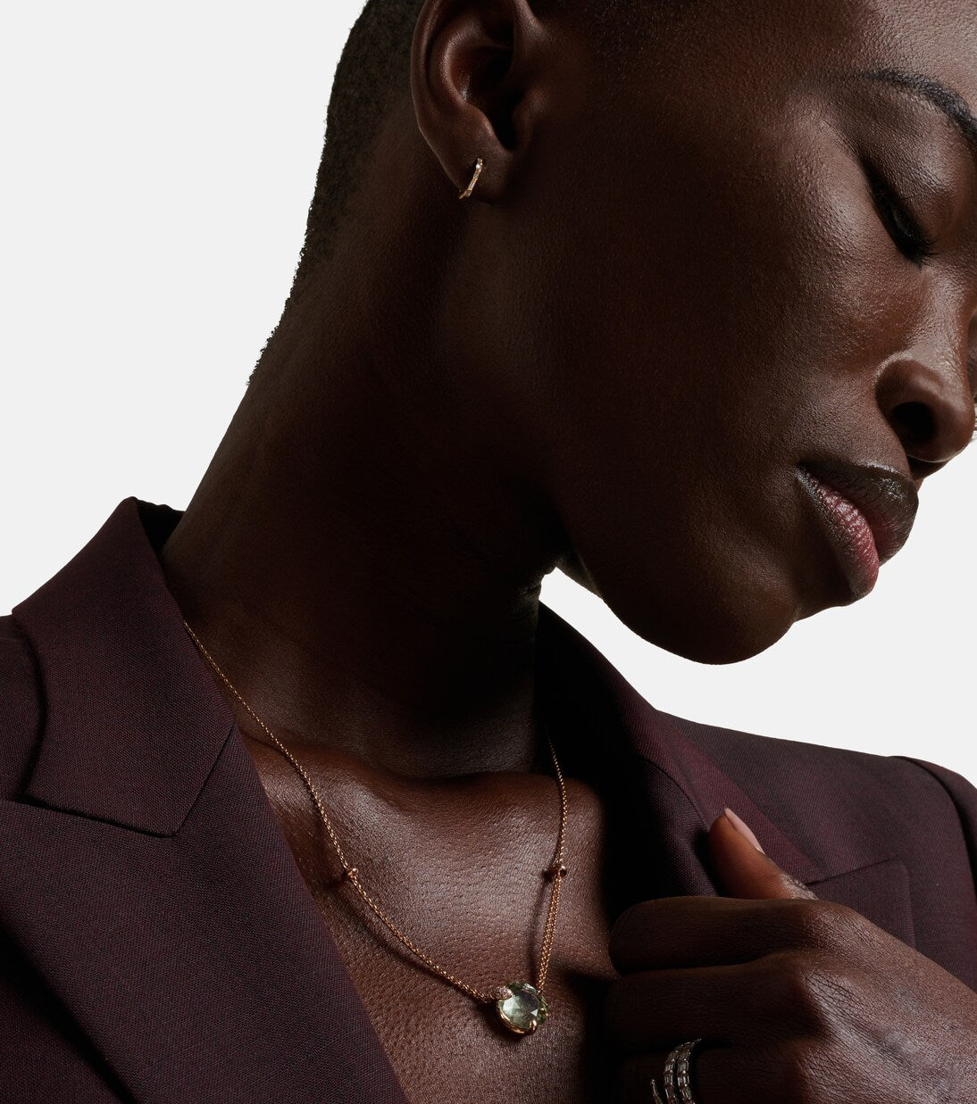 Bucherer Fine Jewellery - 18kt rose gold necklace with prasiolite and diamonds