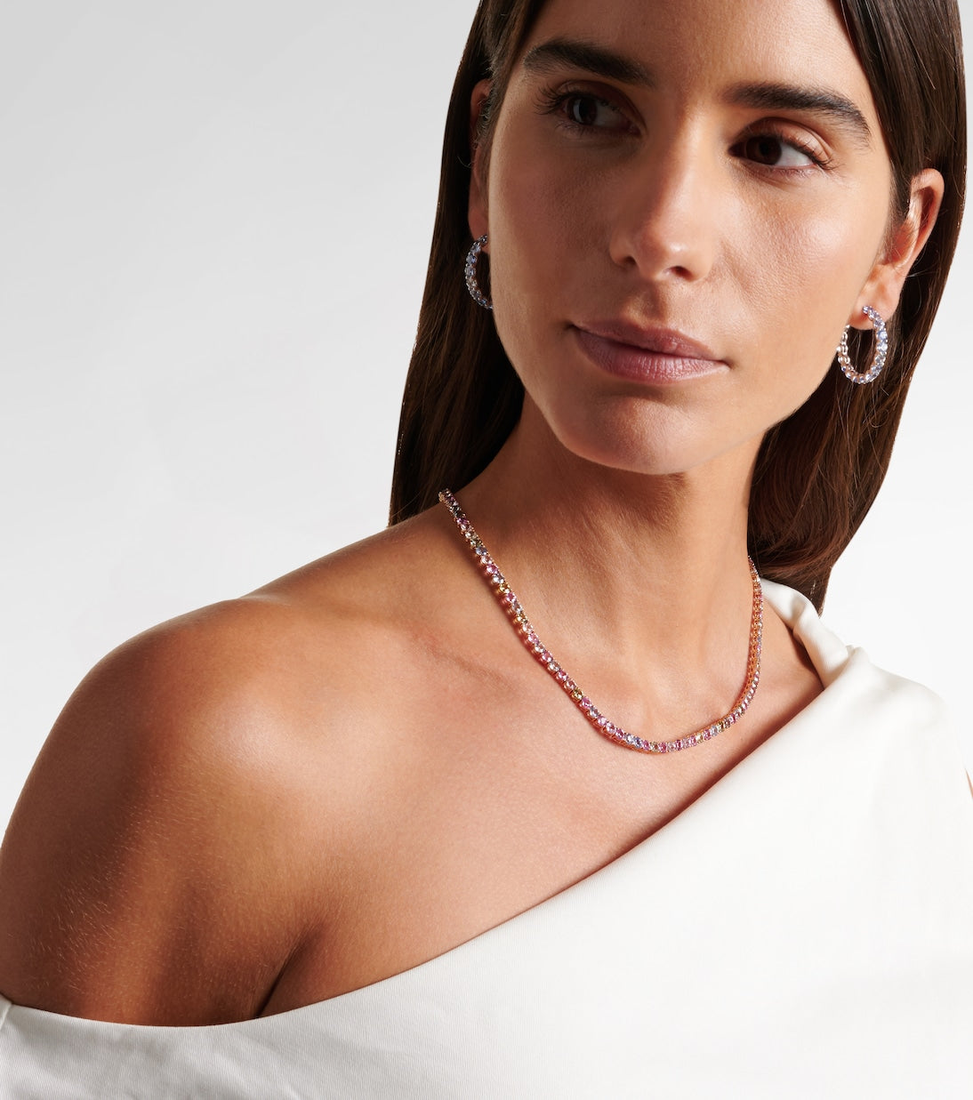 Bucherer Fine Jewellery - Pastello Essentials Rivière 18kt rose gold necklace with sapphires