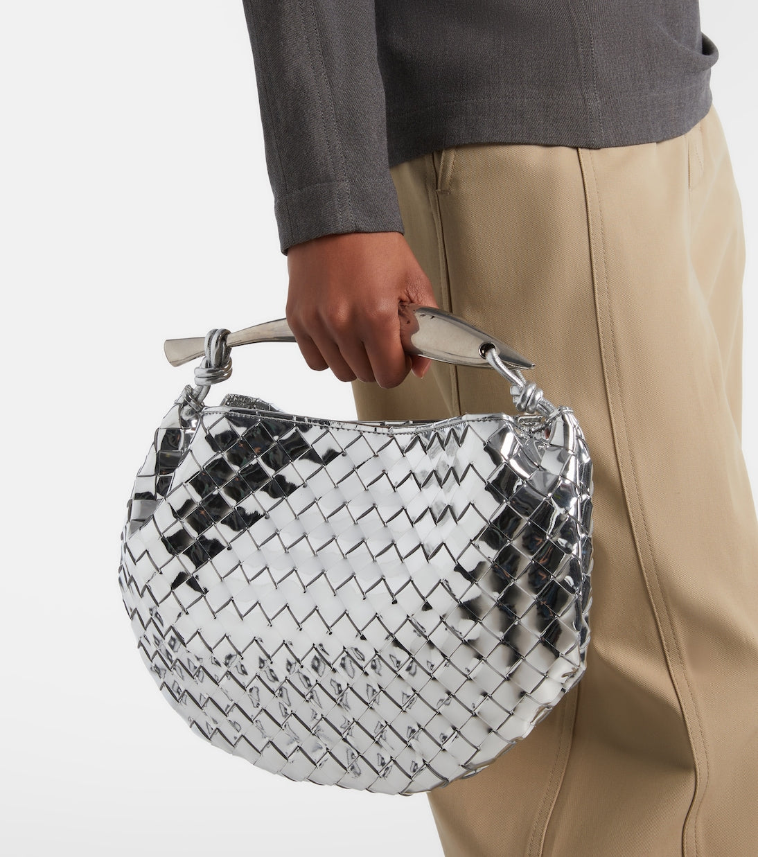 Bottega Veneta - Sardine Intrecciato mirrored leather tote bag