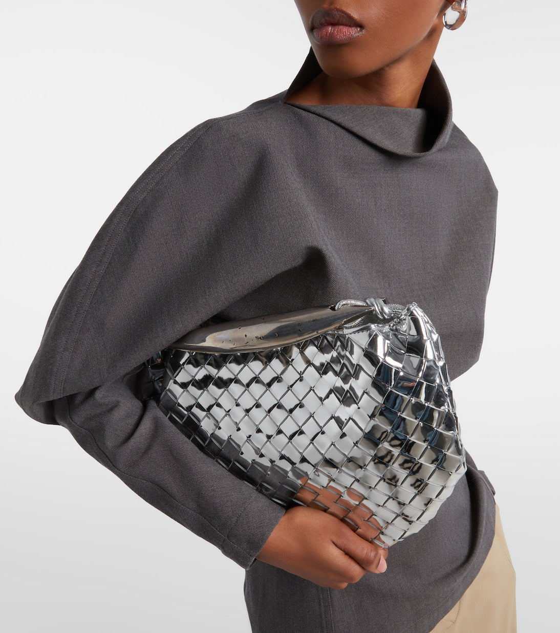 Bottega Veneta - Sardine Intrecciato mirrored leather tote bag