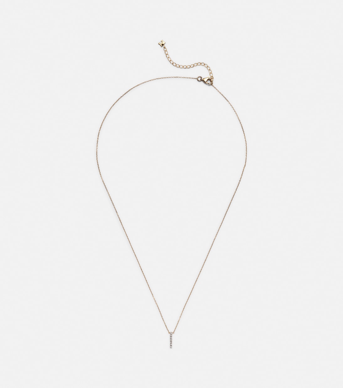 Mateo - 14kt gold La Barre necklace with diamonds