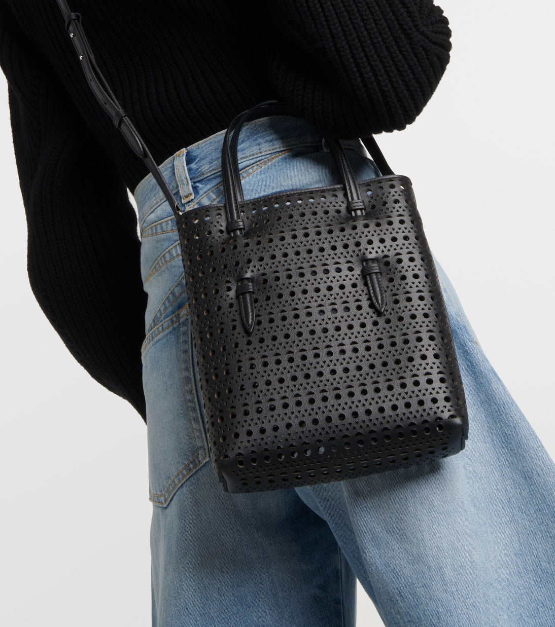 Alaïa - Mina Ns Vienne Wave leather top-handle bag