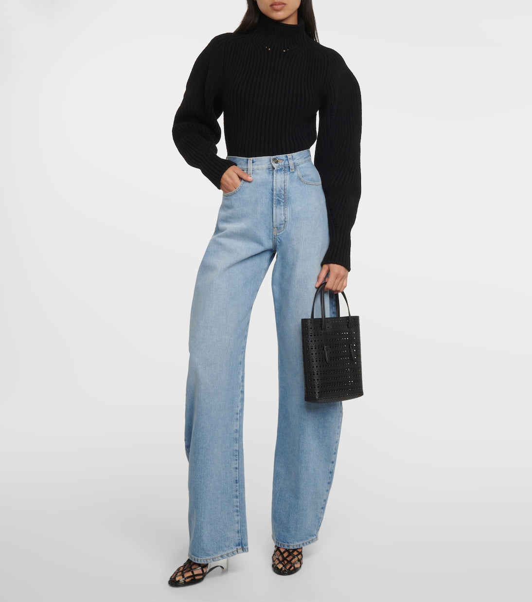 Alaïa - Mina Ns Vienne Wave leather top-handle bag