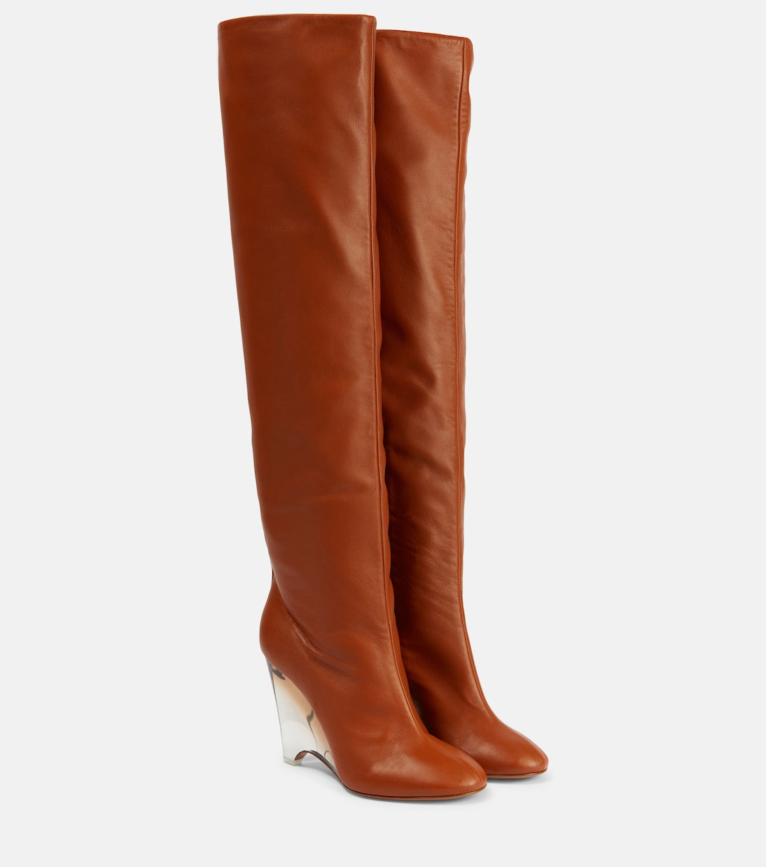 Alaïa - Leather knee-high boots