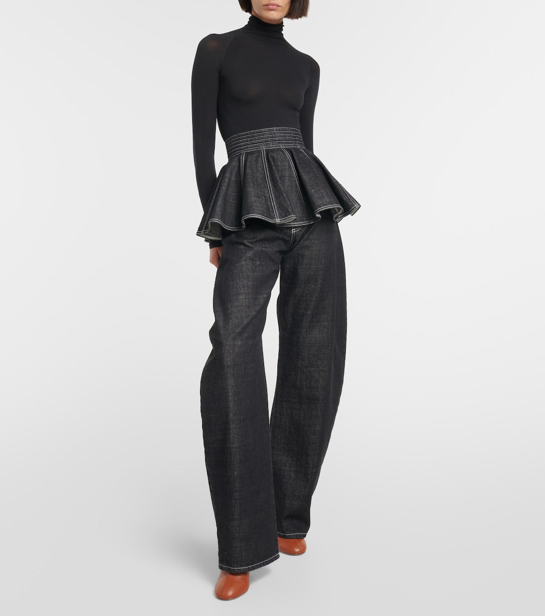 Alaïa - Leather knee-high boots