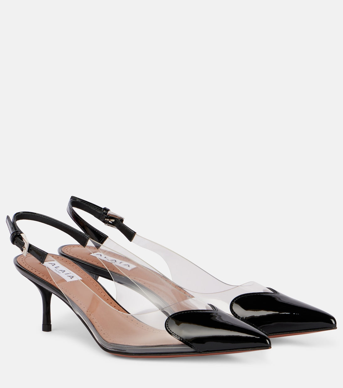 Alaïa - Le Cœur leather-trimmed PVC pumps