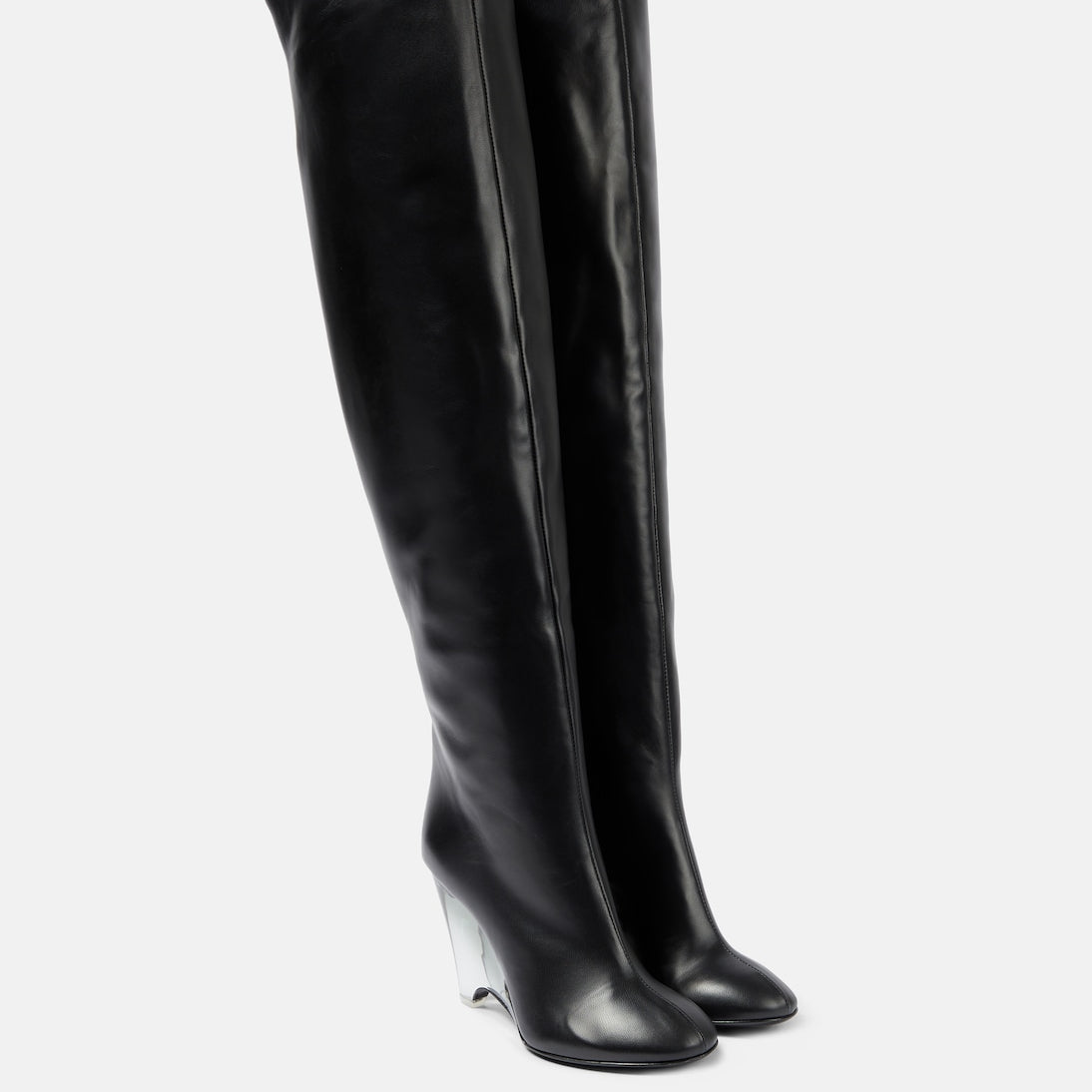 Alaïa - Leather knee-high boots