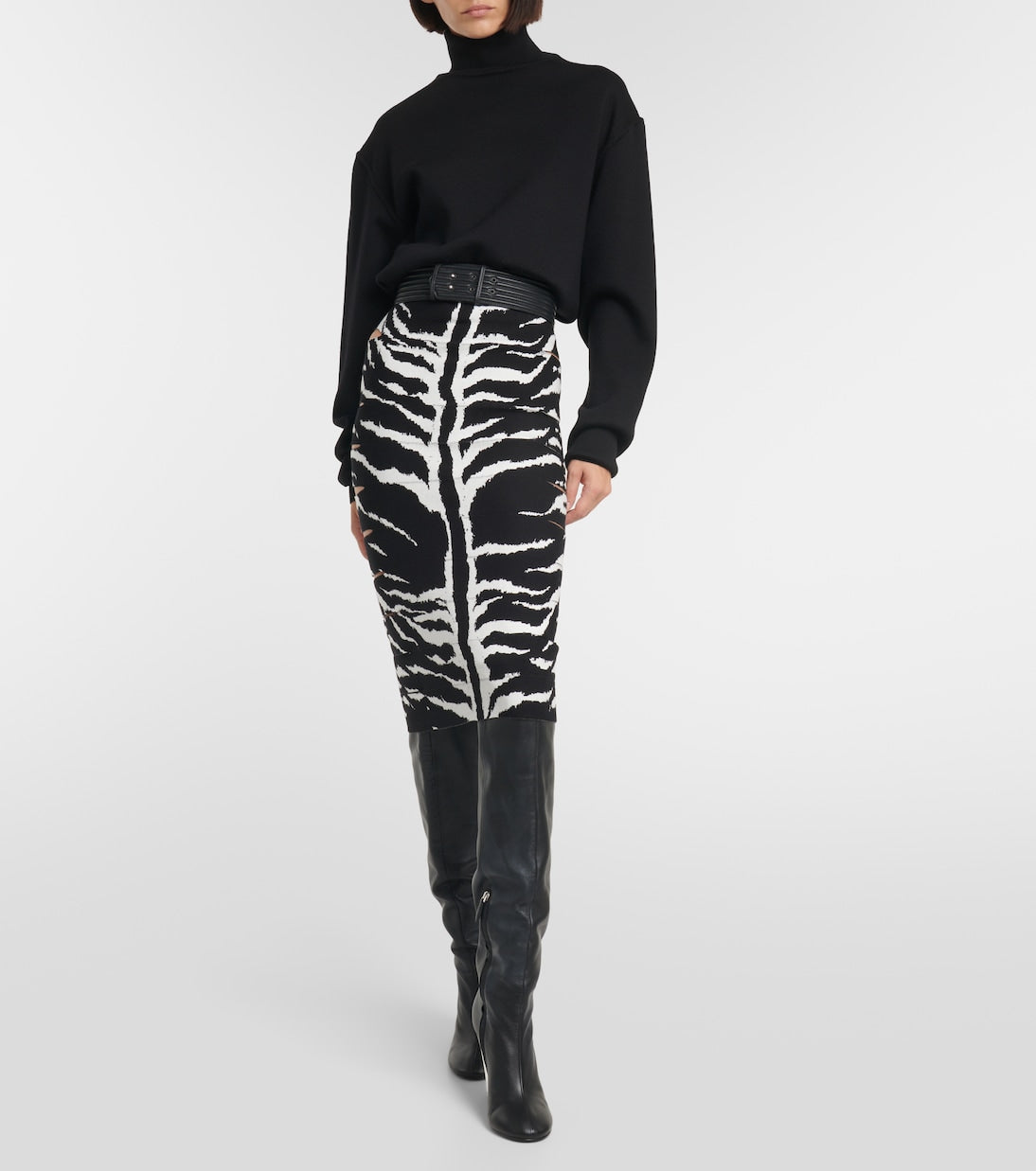 Alaïa - Leather knee-high boots