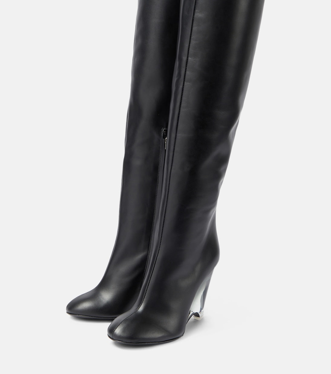 Alaïa - Leather knee-high boots