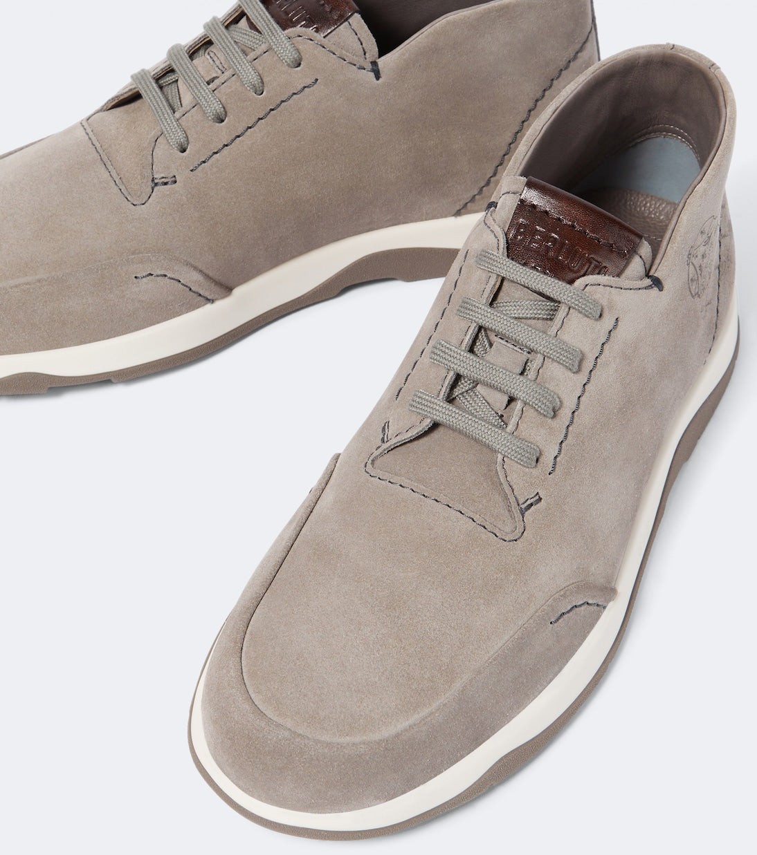 Berluti - Echappée Scritto Mid Top suede Derby shoes