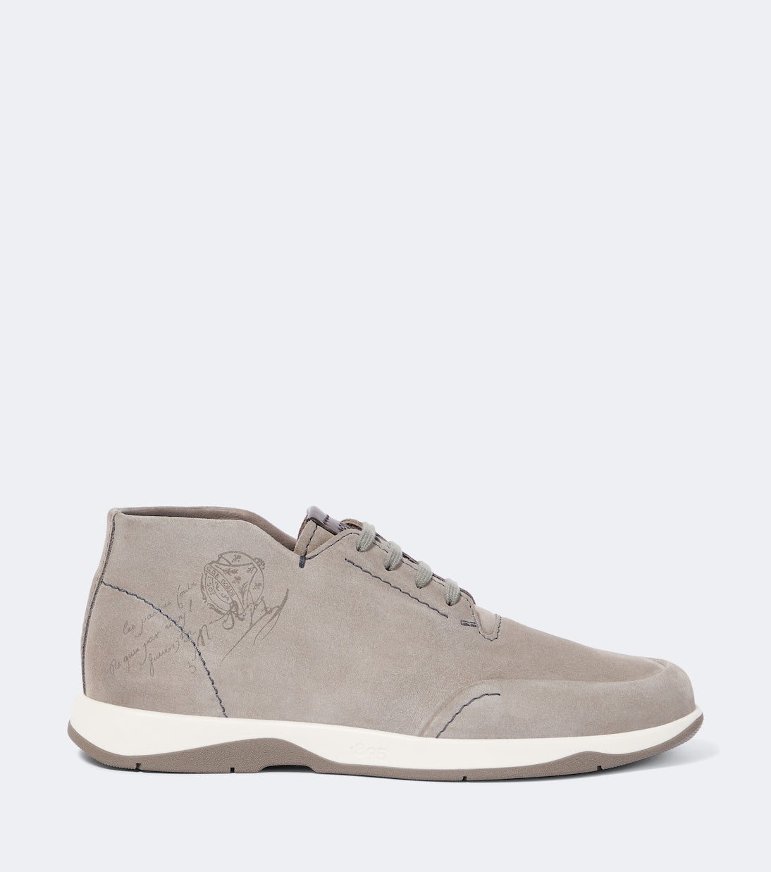 Berluti - Echappée Scritto Mid Top suede Derby shoes