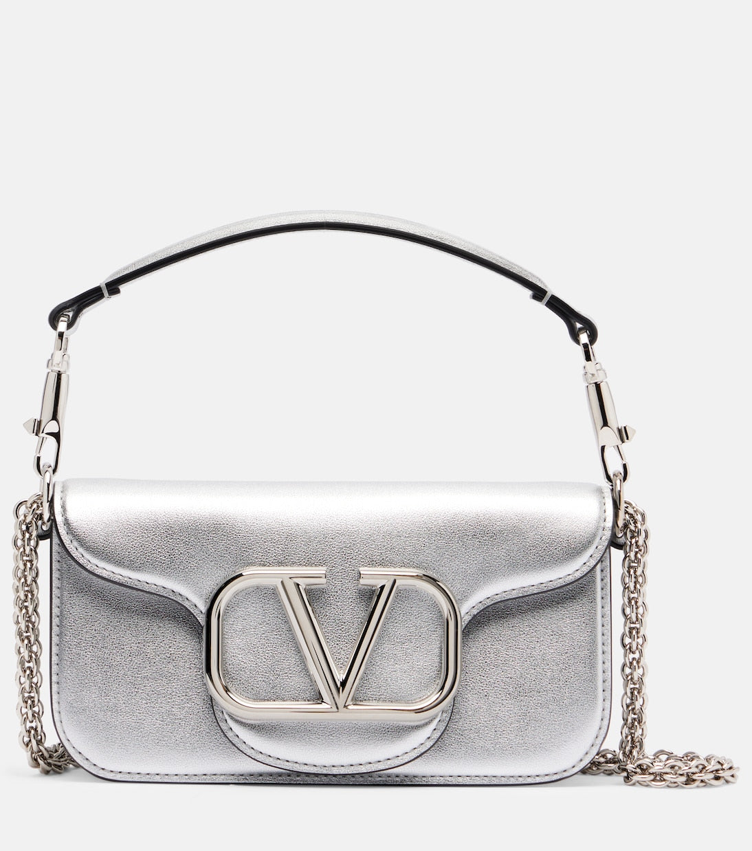 Valentino Garavani - Locò Small metallic leather shoulder bag