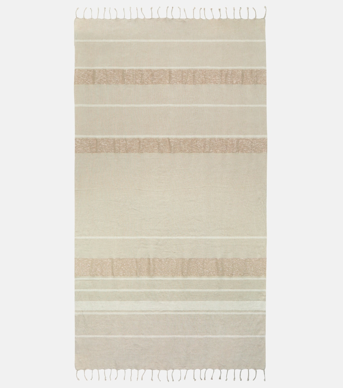 Brunello Cucinelli - Fringed linen-blend lamé throw
