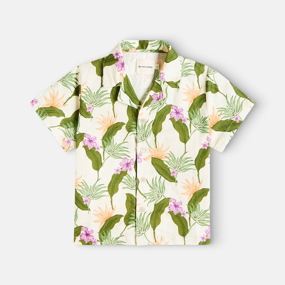The New Society - Hills printed linen and cotton shirt