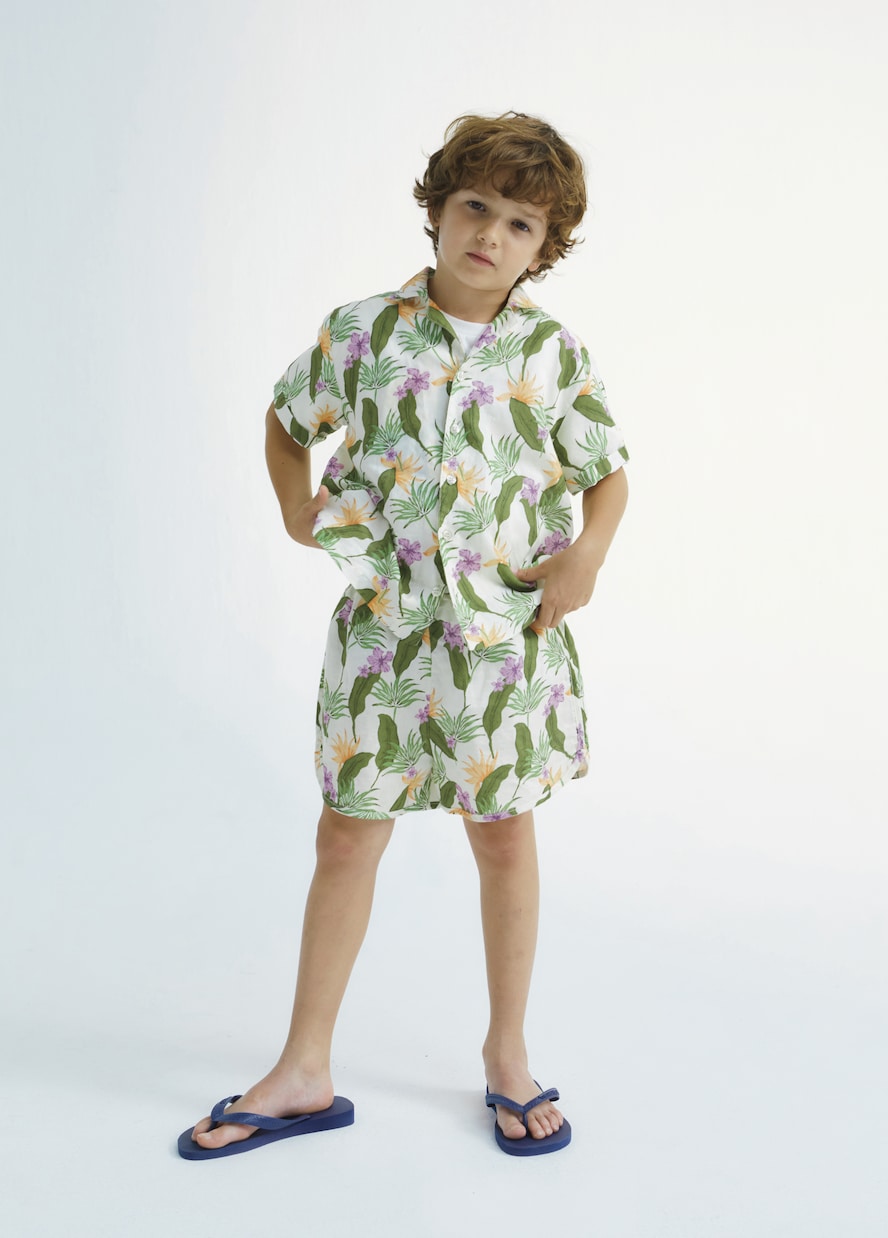 The New Society - Hills printed linen and cotton shirt