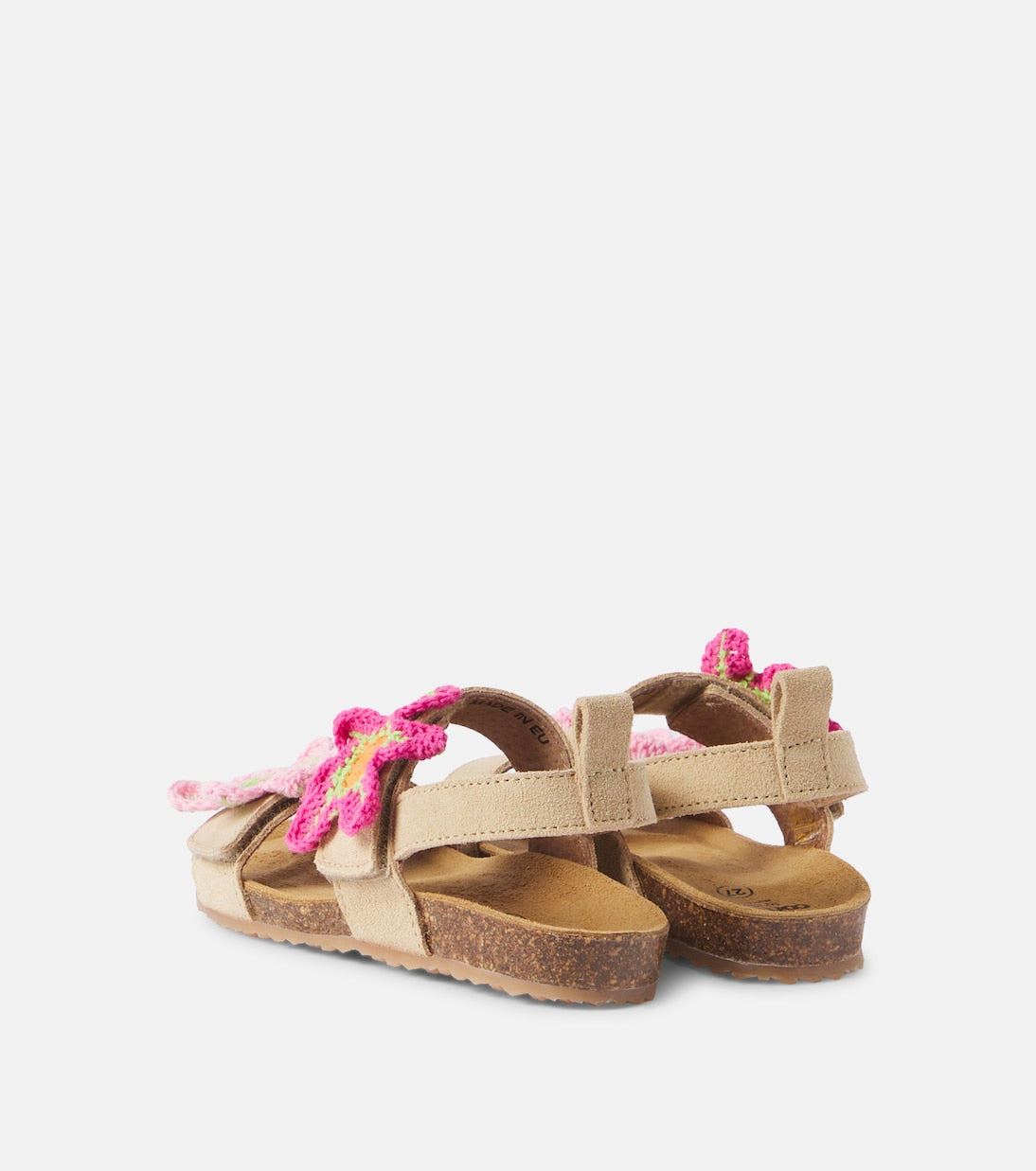 PèPè - Floral-appliqué suede sandals