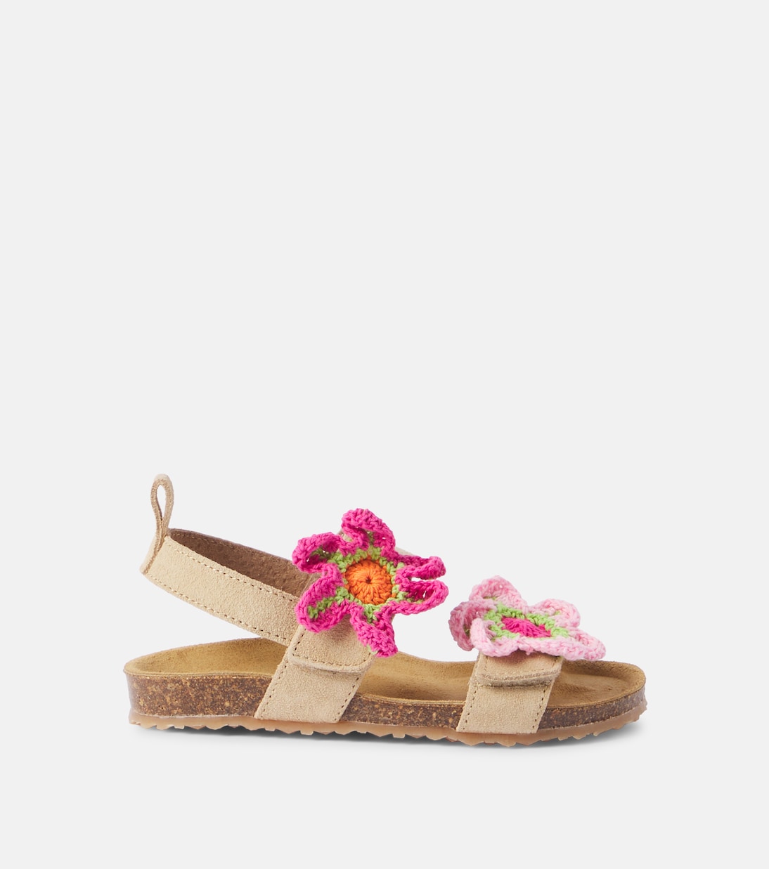 PèPè - Floral-appliqué suede sandals