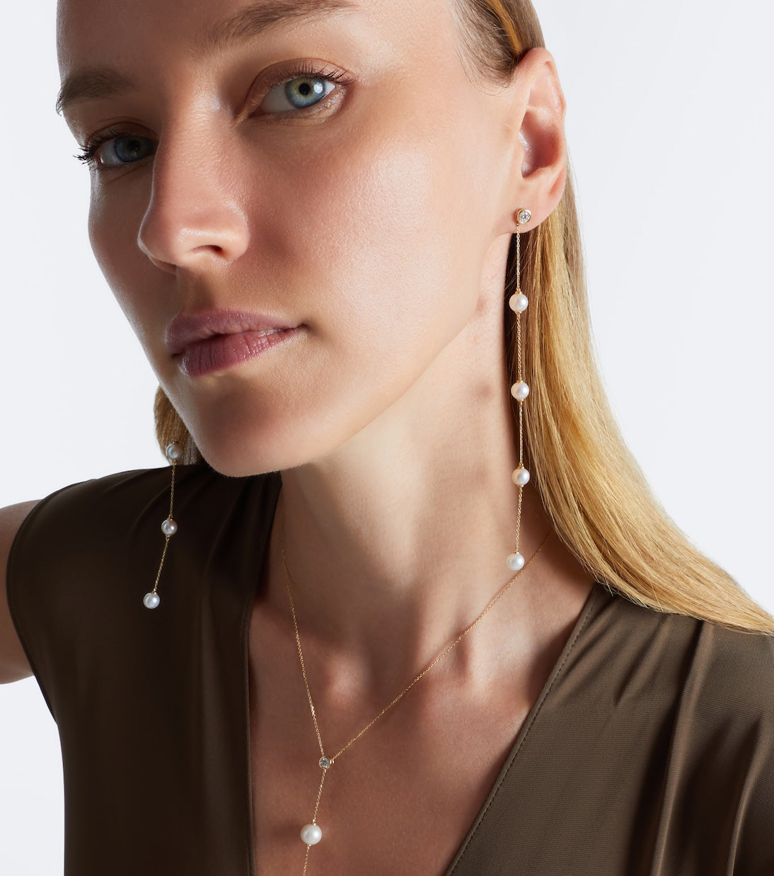 Mateo - 14kt gold earrings with diamonds and pearls
