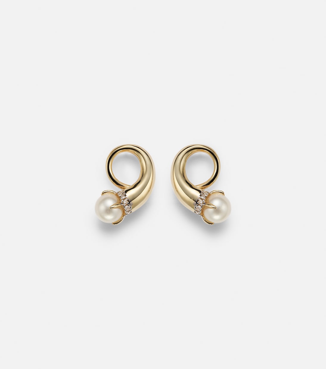 Mateo - 14kt gold earrings with diamonds and pearls