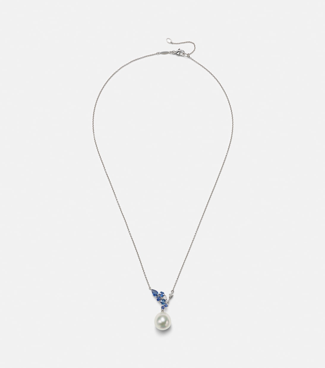 Bucherer Fine Jewellery - Romance 18kt white gold necklace with sapphires, diamonds, and pearl