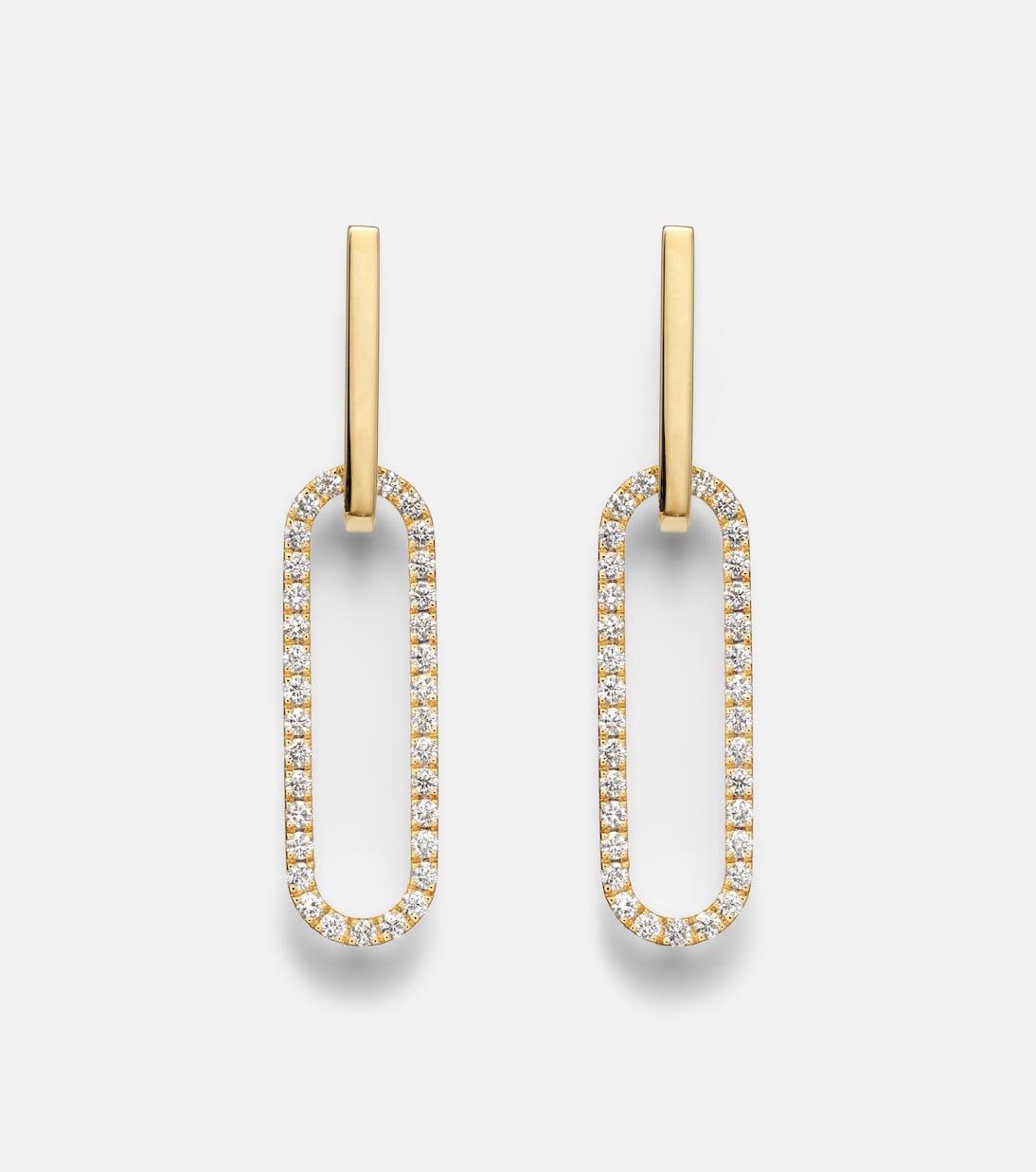 Bucherer Fine Jewellery - Link 18kt gold hoop earrings with diamonds