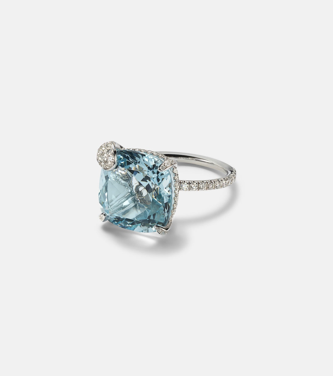 Bucherer Fine Jewellery - Peekaboo 18kt white gold ring with aquamarine and diamonds