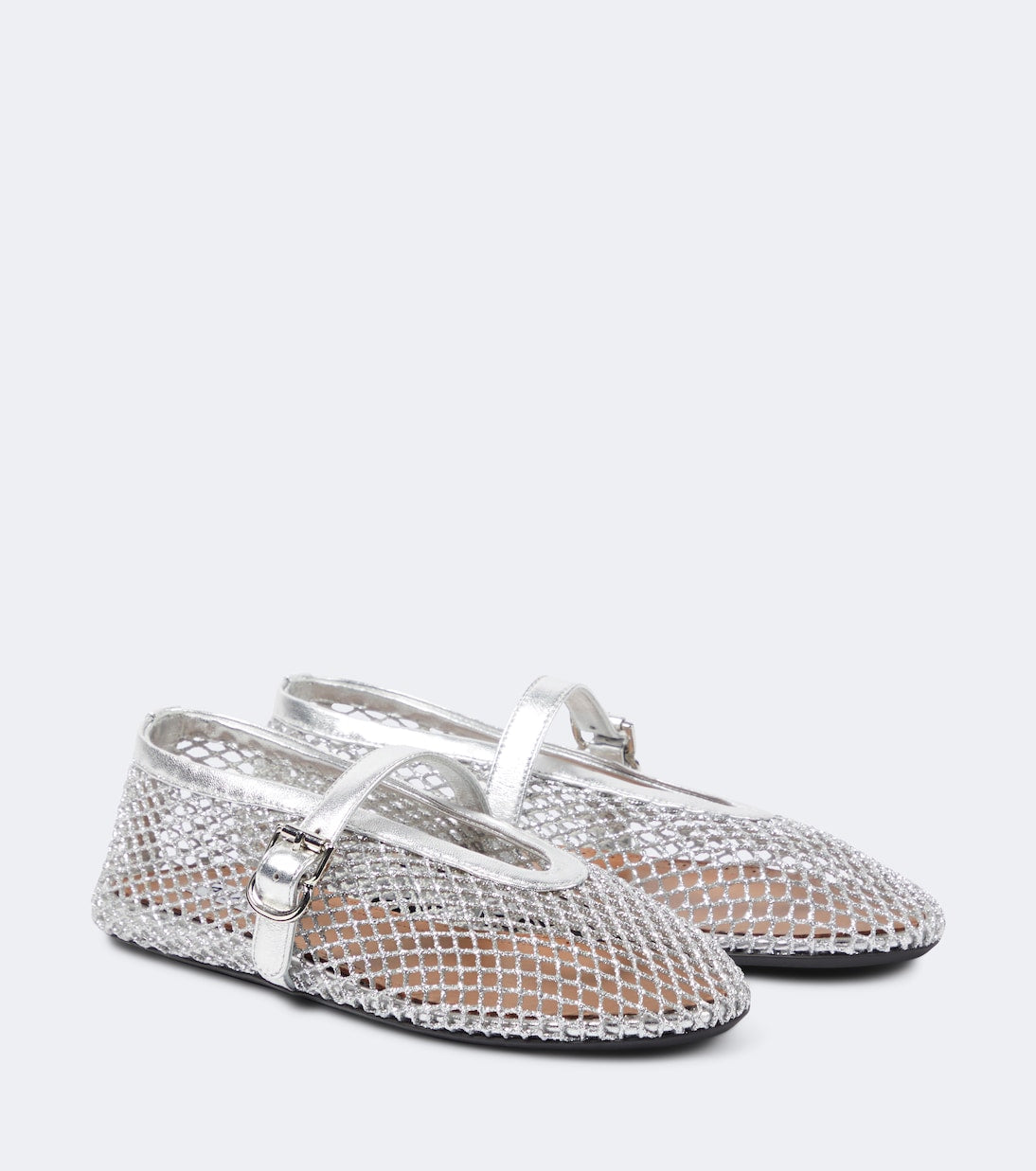 Alaïa - Metallic fishnet Mary Jane flats