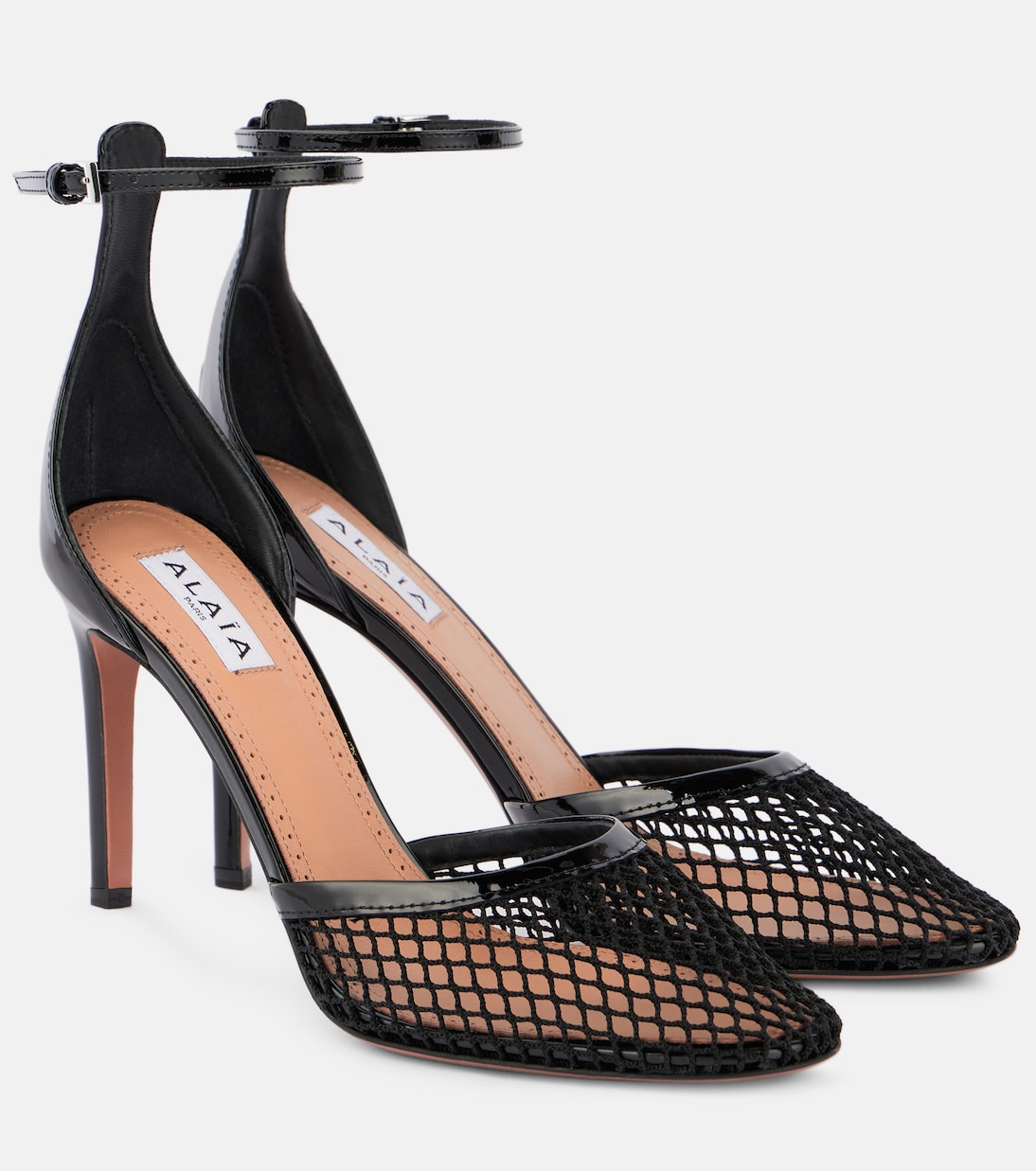 Alaïa - Leather-trimmed mesh pumps