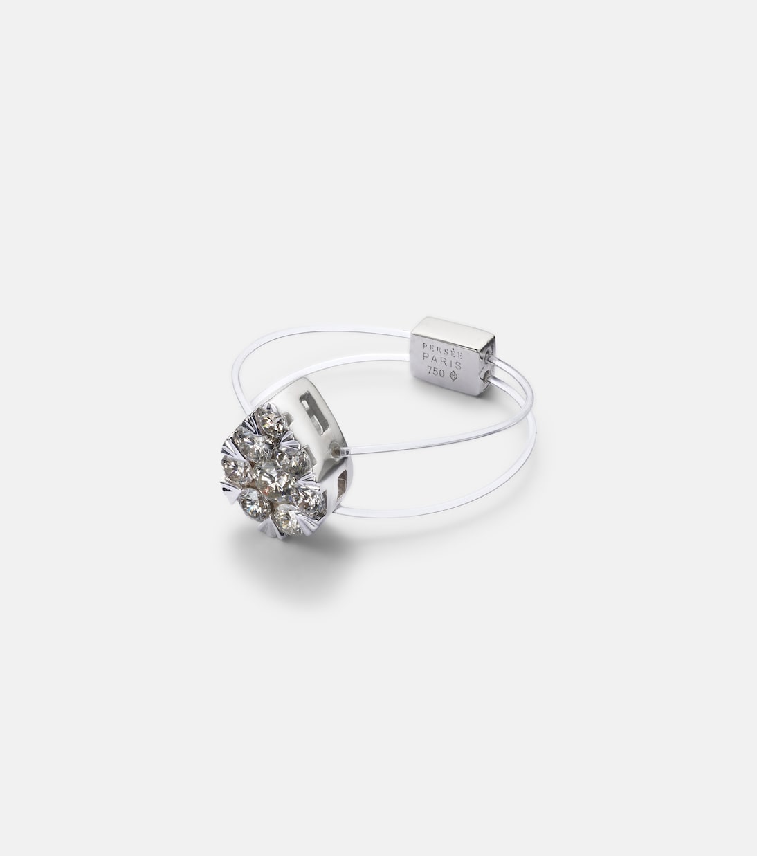 Persée - Floating 18kt white gold ring with diamonds