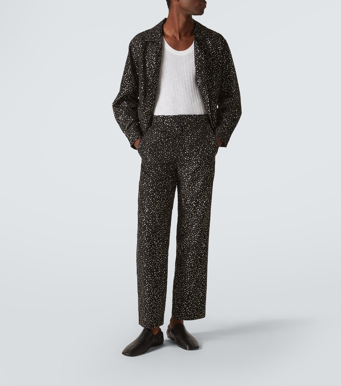 Bode - Glitter faille straight pants