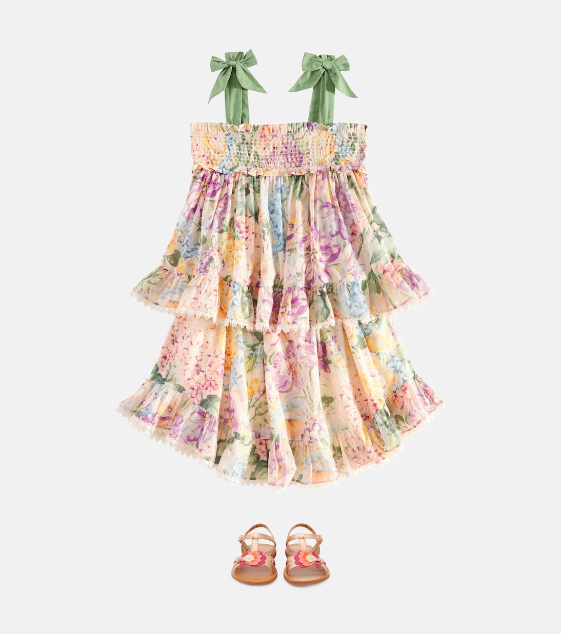 Zimmermann Kids - Halliday shirred floral cotton top