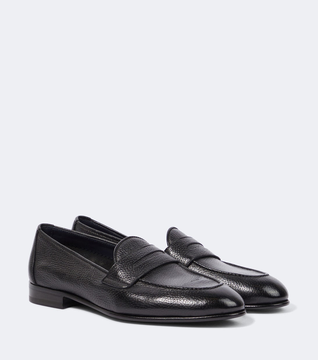 Brioni - Appia grained leather penny loafers