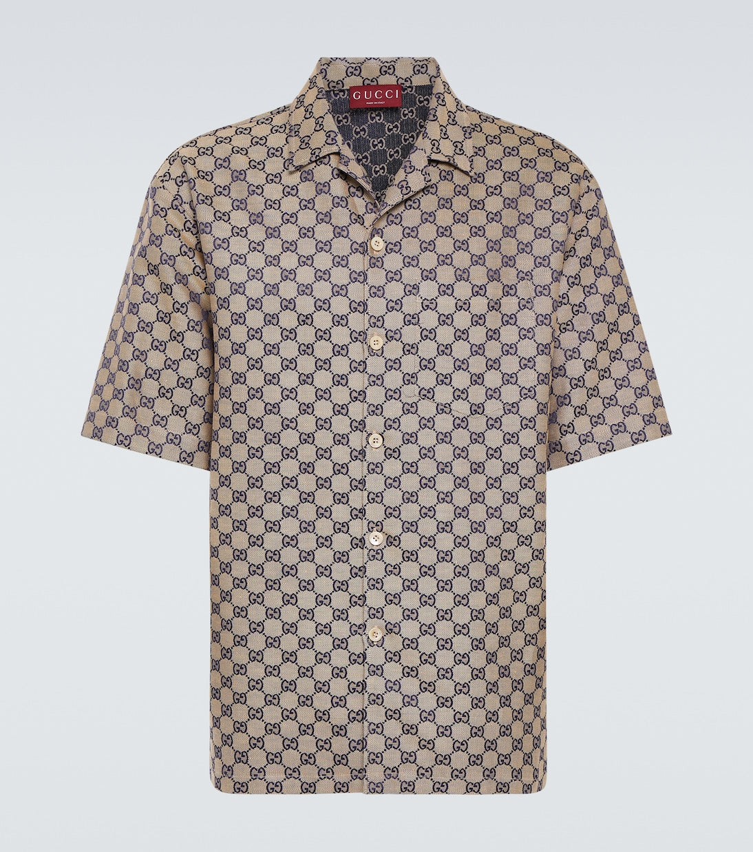 Gucci - GG Canvas linen-blend bowling shirt
