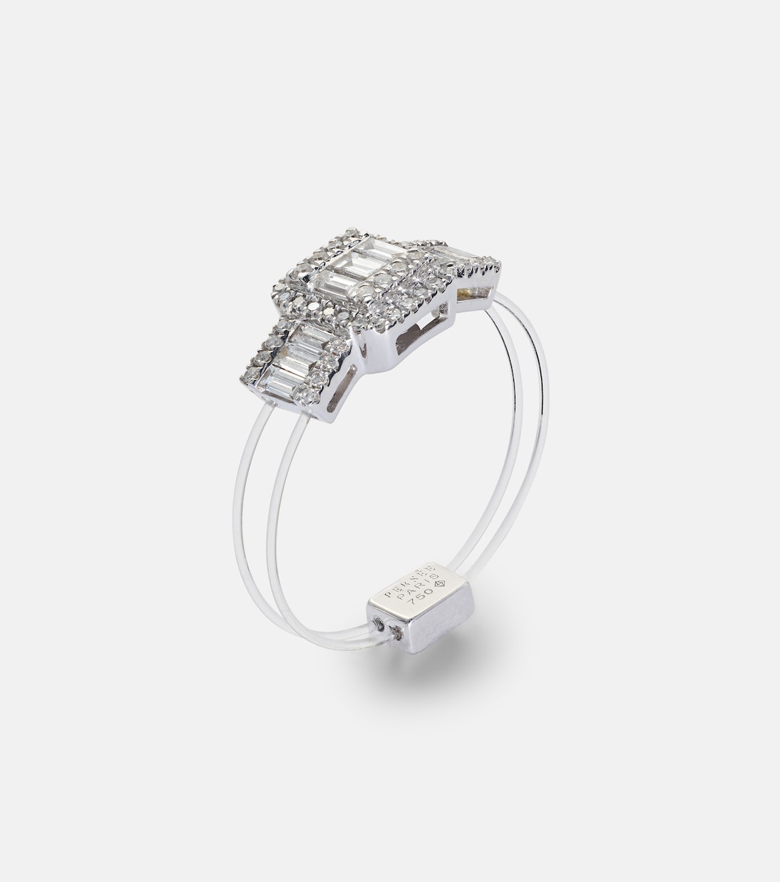Persée - Floating 18kt white gold ring with diamonds