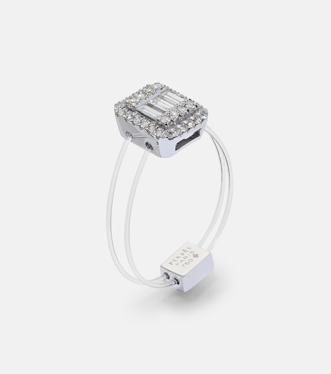 Persée - Floating 18kt white gold ring with diamonds