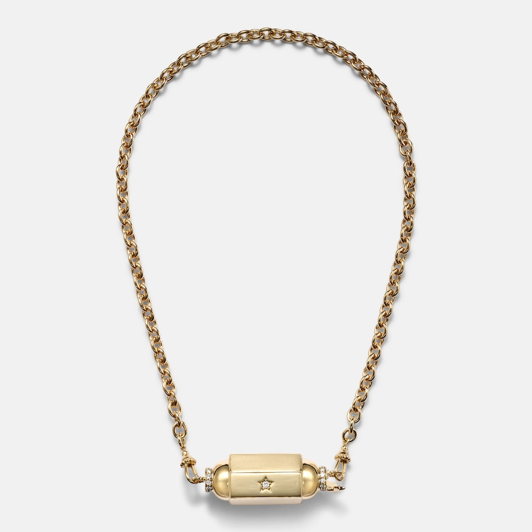 Marie Lichtenberg - Jumbo 18kt gold pendant necklace with diamonds